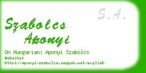 szabolcs aponyi business card